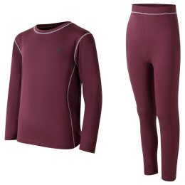 Set sportivo per bambini Dare 2b Pow II Baselayer Set Huckleberry rosso scuro Huckleberry