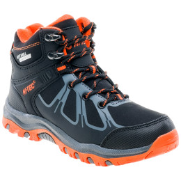 Scarpe da bambino Hi-Tec Nero Mid WP Jr nero Black/DarkGrey/Orange