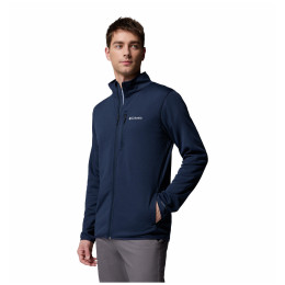 Felpa da uomo Columbia Essential Hike™ Grid Fleece Full Zip blu scuro Collegiate Navy