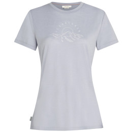 Maglietta sportiva da donna Icebreaker W Mer 150 Tech Lite SS Tee Sunrise Sumit grigio chiaro Grey Quartz