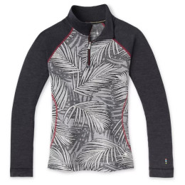 Maglietta sportiva da donna Smartwool W Merino 250 Bl Pattern 1/4 Zip Boxed nero/grigio LightGrayPinwheel