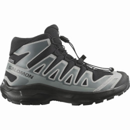 Scarpe da bambino Salomon Xa Pro Mid Wp J Black-Sedona Sage-Wrought Iron nero/grigio Black / Sedona Sage / Wrought Iron