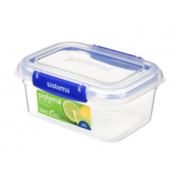 Scatola per alimenti Sistema Rectangle Klip It Plus 1l Trasparente Transparent, blue clips