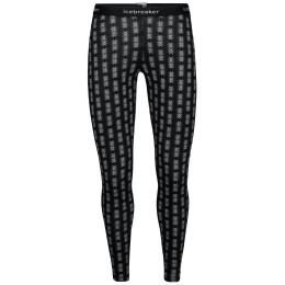 Pantaloni termici da donna Icebreaker 200 Oasis Leggings Snow Hrtg nero Black