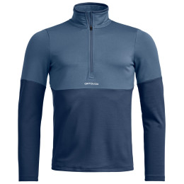 Felpa da uomo Ortovox Fleece Light Zip Neck blu Blue Nunatak