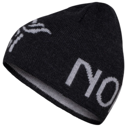 Berretto Norrona 29 mid merinoUll logo Beanie nero Caviar Melange