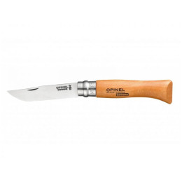 Coltello chiudubile Opinel N°08 Carbon Viroblock, blister naturale.