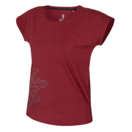 Maglietta da donna Ocún Kimo T Women Leafs rosso Red Oxblood
