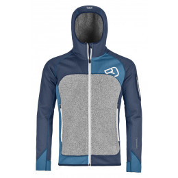 Felpa da uomo Ortovox Fleece Plus Hoody grigio/blu NightBlue