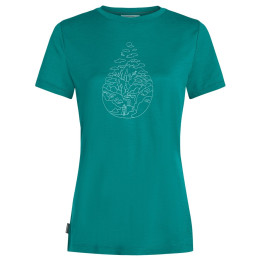 Maglietta da donna Icebreaker Women Merino 150 Tech Lite SS Tee Hike Path turchese Tidal Teal
