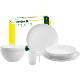 Set di stoviglie Brunner Spherica Set tete-a-tete bianco