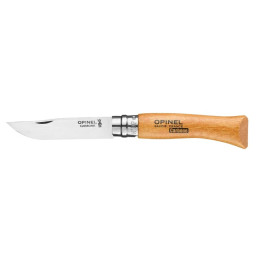 Coltello chiudubile Opinel N°07 Carbon Viroblock, blister naturale.