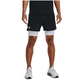 Pantaloncini da uomo Under Armour Vanish Wvn 2in1 Vent Sts nero/bianco Black / White / White