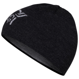 Berretto Norrona 29 light merinoUll logo Beanie nero Caviar Melange