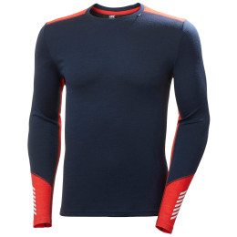 Maglietta funzionale da uomo Helly Hansen Lifa Merino Midweight Crew 2021 blu/rosso Navy
