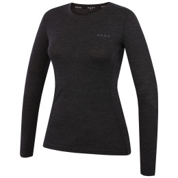 Maglietta da donna MOOA MerinoSilk 160 long nero black melange