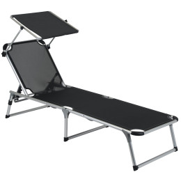 Lettino da spiaggia Bo-Camp Florence Sun lounger nero Anthracite