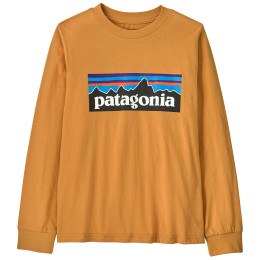 Maglietta da bambino Patagonia K's L/S P-6 Logo T-Shirt - Dried Mango arancione Dried Mango