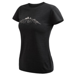 Maglietta sportiva da donna Sensor Merino Cordura Peak nero černá