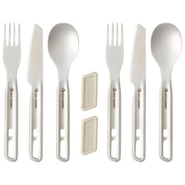 Set di posate Sea to Summit Detour Stainless Steel Cutlery Set 6 Piece argento Stainless Steel Grey