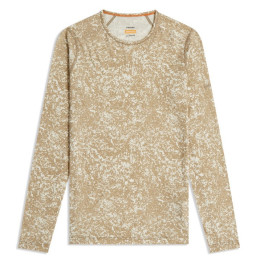 Maglietta sportiva da donna Icebreaker Women M 200 Oasis LS Crewe Moss BloomAOP beige/bianco Cumin/Undyd/Aop