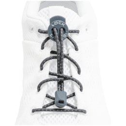 Lacci delle scarpe Lock Laces Original grigio scuro Reflective Storm Gray