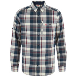 Camicia da uomo Fjällräven Fjällglim Regular Shirt M blu Dark Navy-Chalk White