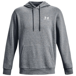 Felpa da uomo Under Armour Essential Fleece Hoodie grigio PitchGrayMediumHeather/White