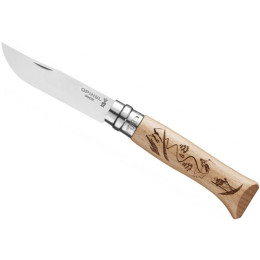 Coltello Opinel VRI No.08 Inox s rytinou Skiing naturale Natural