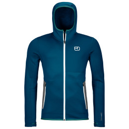 Felpa da uomo Ortovox Fleece Hoody blu PetrolBlue