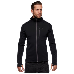 Felpa funzionale da uomo Black Diamond Coefficient Fleece Hoody nero Black