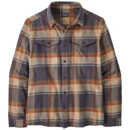 Camicia da uomo Patagonia M's Fjord Flannel Shirt grigio/marrone Sunrise Ridge: Forge Grey