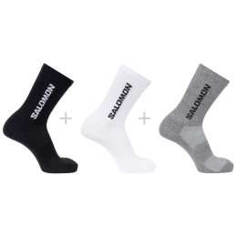 Calze Salomon Everyday Lite Crew 3-Pack nero/grigio White / Black / Frost Gray