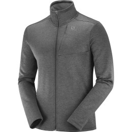Felpa da uomo Salomon Transition Full Zip Mid M grigio scuro Black/heather