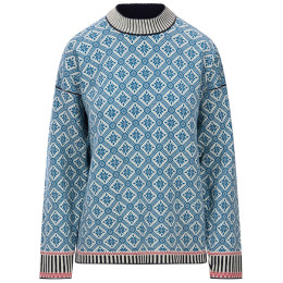 Maglione da donna Dale of Norway Langøy Fem Sweater blu/bianco Arctic Blue Offwhite