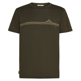 Maglietta da uomo Icebreaker Men Merino 150 Tech Lite SS Tee Range Stripes marrone scuro DK Loden