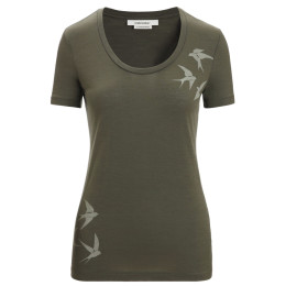 Maglietta da donna Icebreaker Women Tech Lite II SS Scoop Tee Swarming Shapes verde Loden