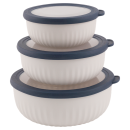 Set di ciotole Outwell Cookout Bowl Set with Lids beige/blu Blue & Grey