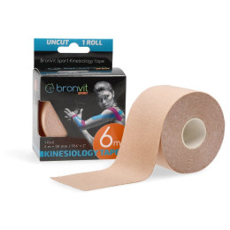 Nastro kinesiologico BronVit Sport Kinesio Tape classic 5 cm x 6m beige/bianco