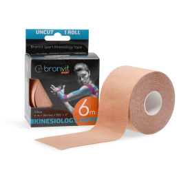 Nastro kinesiologico BronVit Sport Kinesio Tape classic 5 cm x 6m tmavě béžová