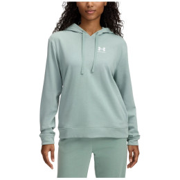 Felpa da donna Under Armour Rival Terry Hoodie verde chiaro Silica Green / / White