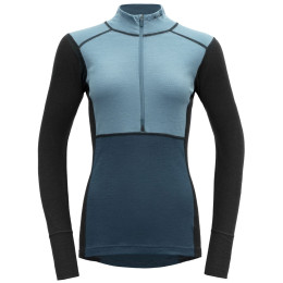 Maglietta sportiva da donna Devold Lauparen Merino 190 Zip Neck Wmn blu/azzurro Moon/Ink/Flood