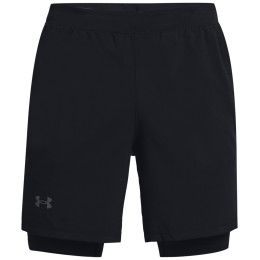 Pantaloncini da uomo Under Armour Launch SW 7'' 2N1 Short nero Black / Black / Reflective