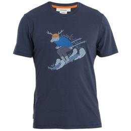 Maglietta da uomo Icebreaker M Mer Central Classic SS Tee Ski Rider blu scuro Midnight Navy