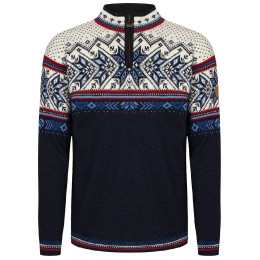 Maglione da uomo Dale of Norway Vail Masc Sweater blu scuro Midnightnavy Redrose Offwhite