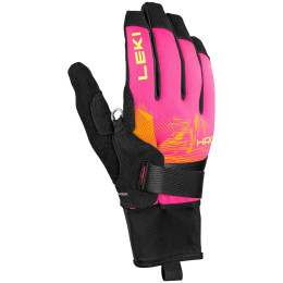Guanti da sci di fondo Leki HRC Race TR nero/rosa neonpink-neonorange-neonyellow