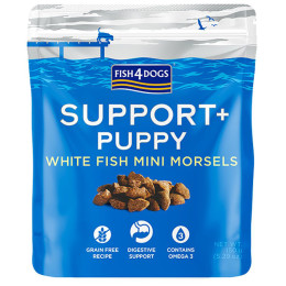 Snack per cani Fish4Dogs Puppy White Fish Morsels Digestion 150g
