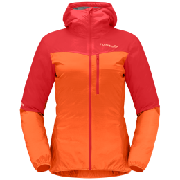 Giacca da donna Norrona falketind aero60 Zip Hood rosso Arednalin