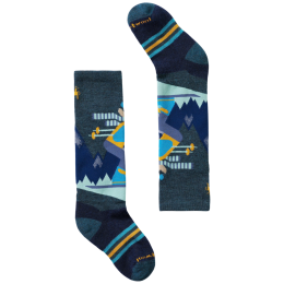 Calzini per bambini Smartwool Kids' Wintersport Full Cushion Mountain Moose OTC Socks blu TWILIGHT BLUE