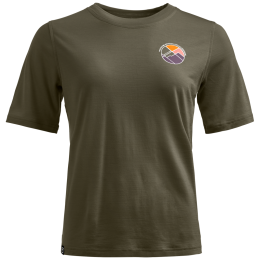Maglietta da donna Ortovox 140 Cool Round Landscape T-shirt verde scuro Dark Wild Herbs